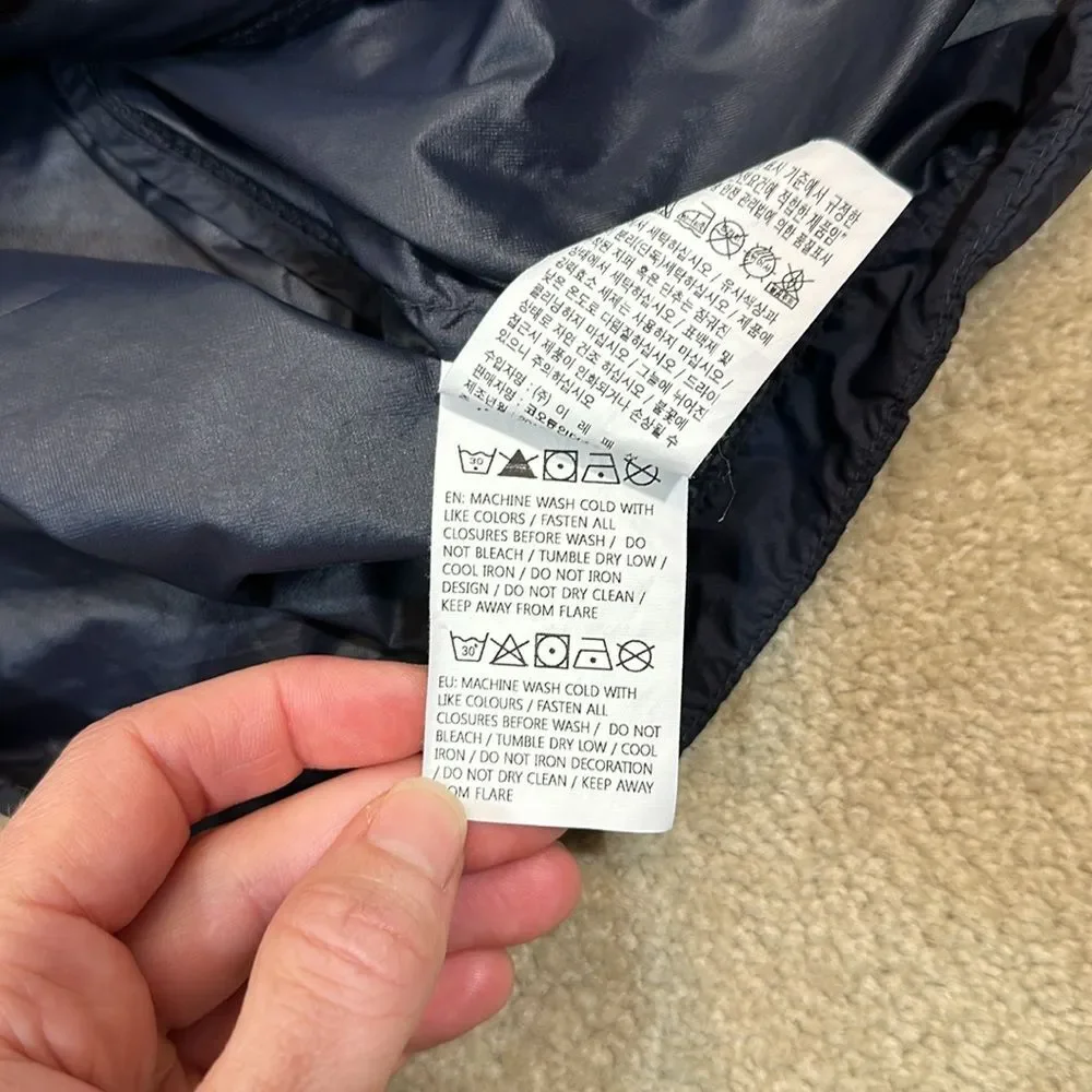 Kolon Sport Navy Blue Windbreaker Jacket Coat Size Medium